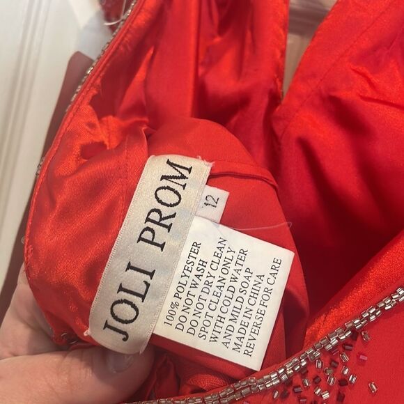 Joli Prom red sequined vneck plunge formal long dress SZ 12 NWT - Picture 6 of 8